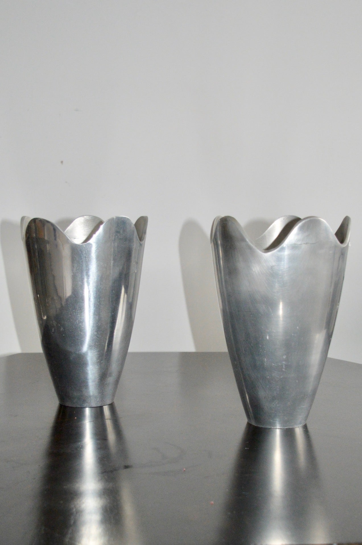 Aluminum Undulating Edge Vases