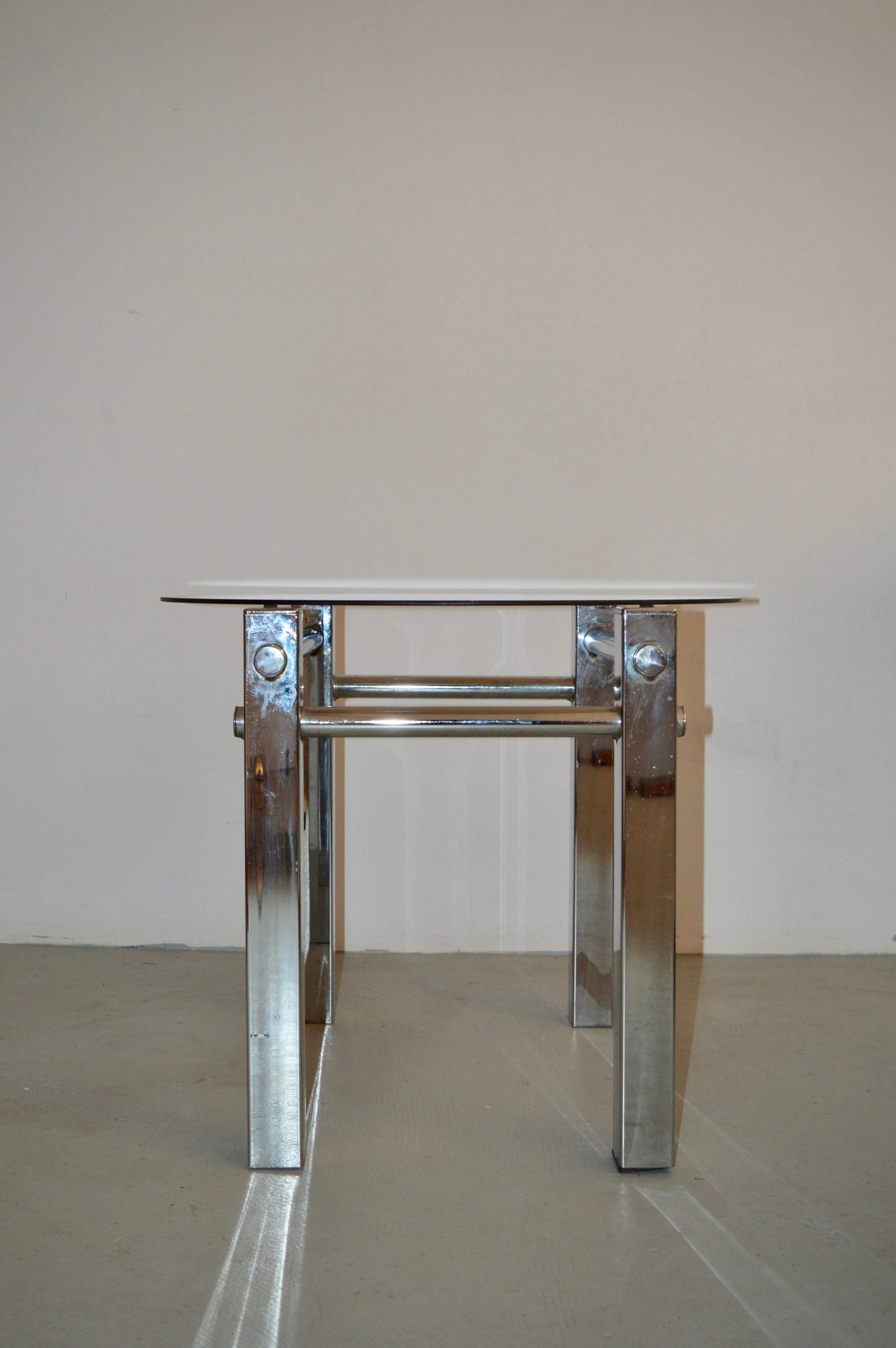 Chrome & Smoked Glass End Table