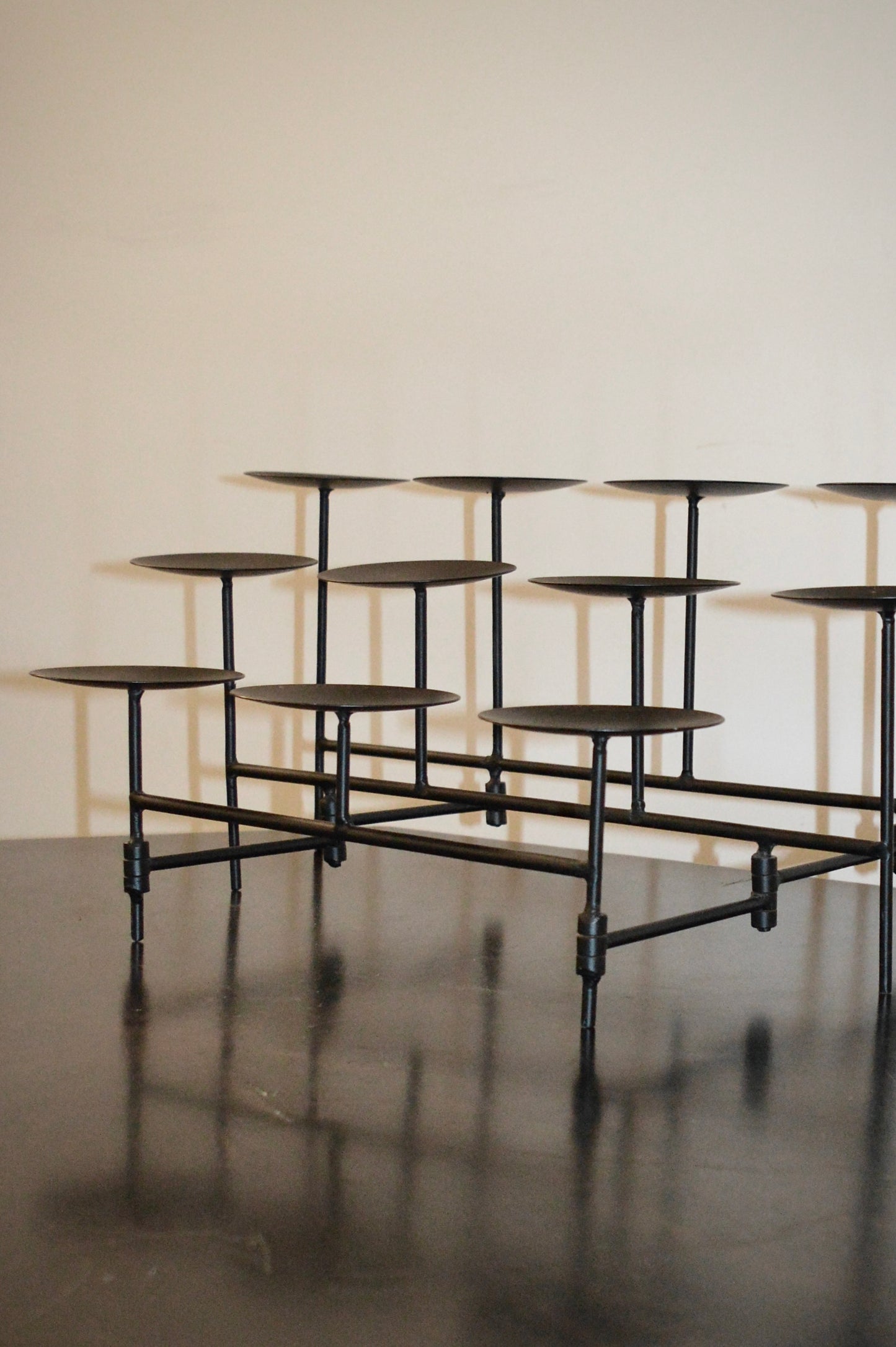 Black Articulated 12-Tier Pillar Candelabra