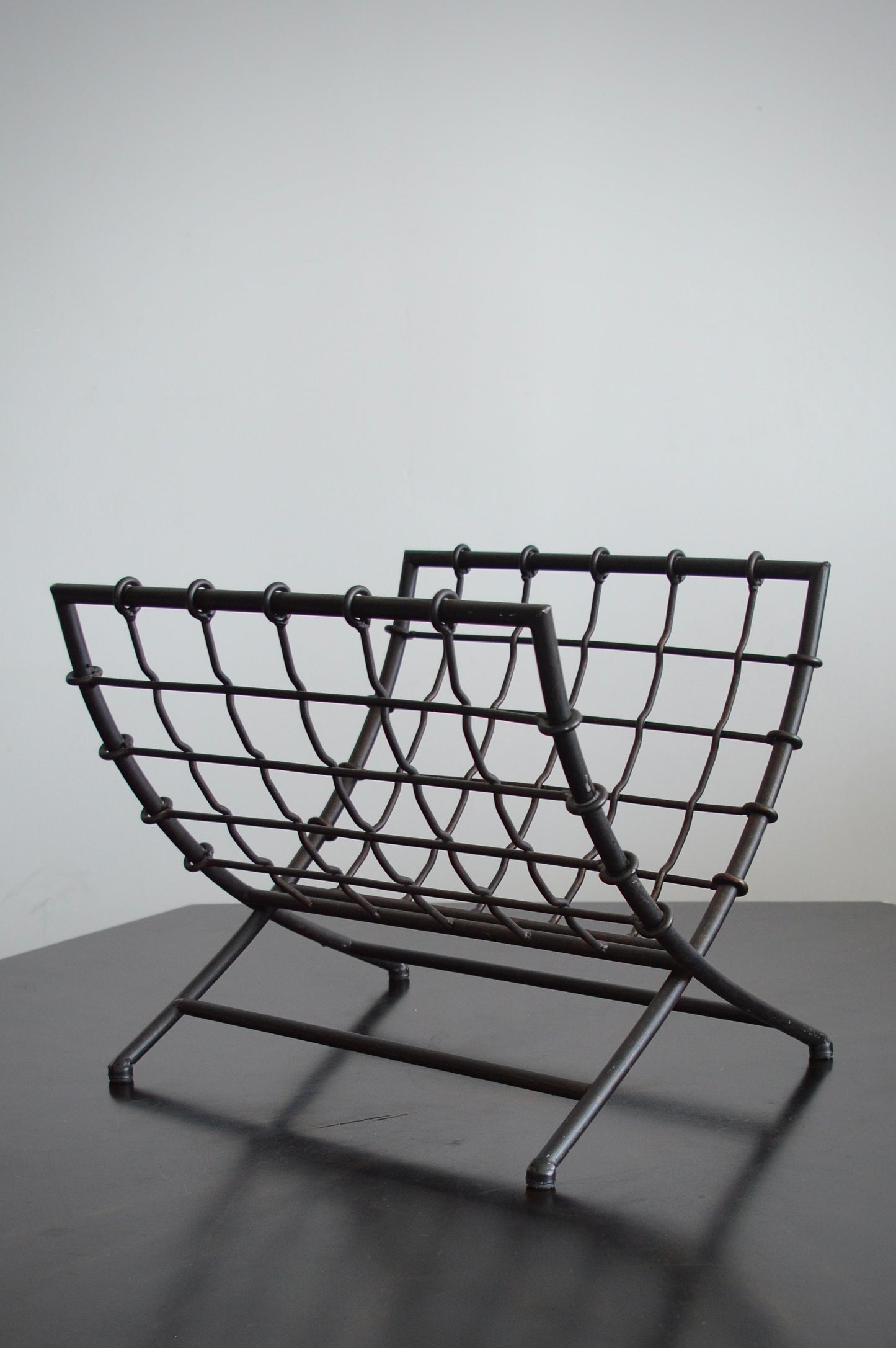 Wrought Iron Folding Magazine Holder