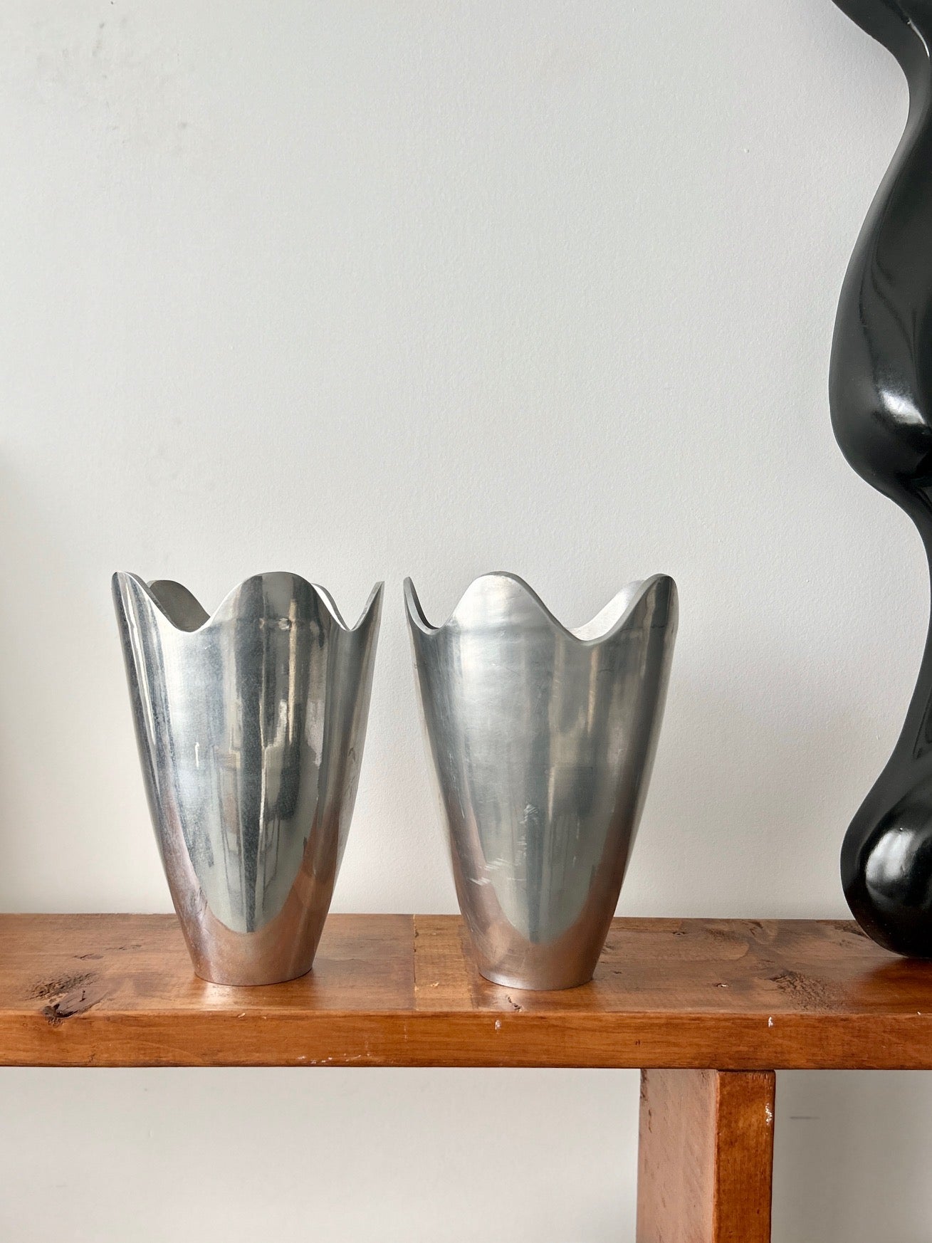 Aluminum Undulating Edge Vases