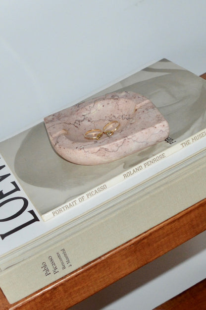 Pink Marble Ashtray or Catchall Dish