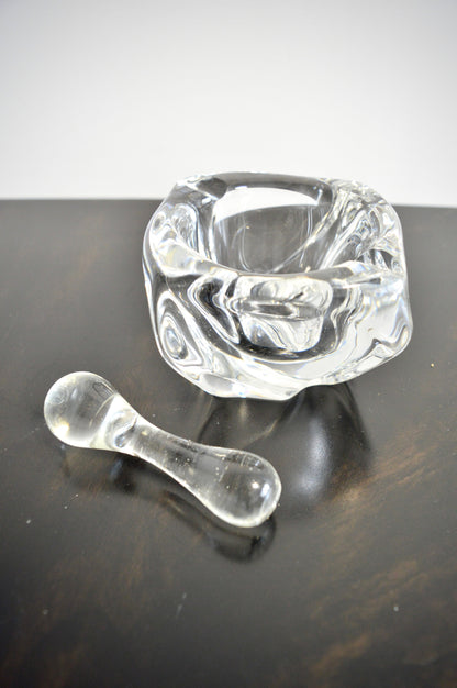 Vintage Crystal Mortar & Pestle Set by Daum France