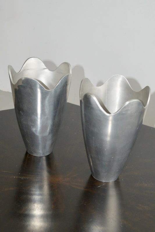 Aluminum Undulating Edge Vases