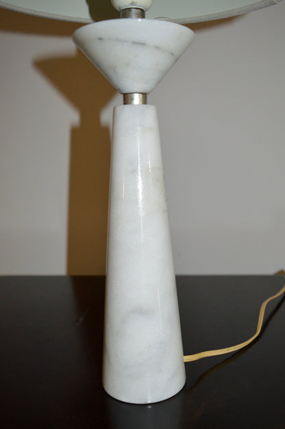 Sculptural White Marble Base Table Lamp