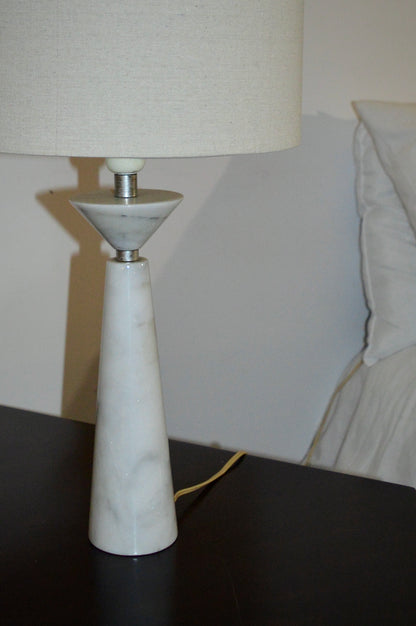 Sculptural White Marble Base Table Lamp