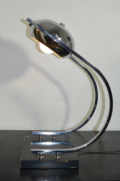 Vintage Space Age Chrome Arc Table Lamp