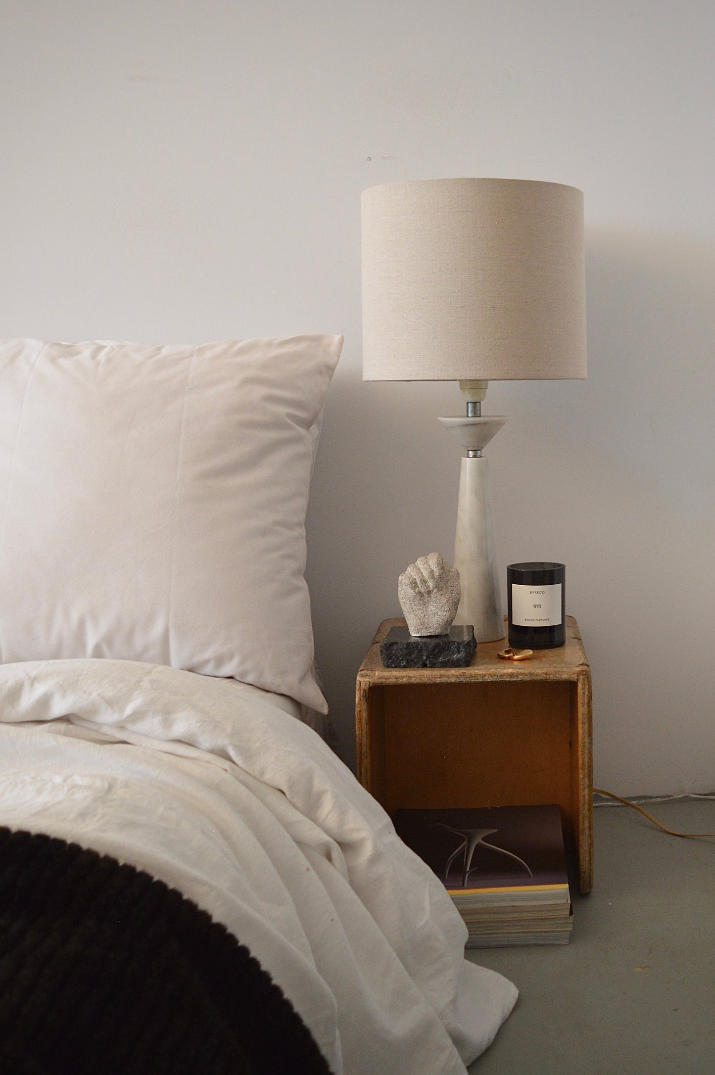 Sculptural White Marble Base Table Lamp