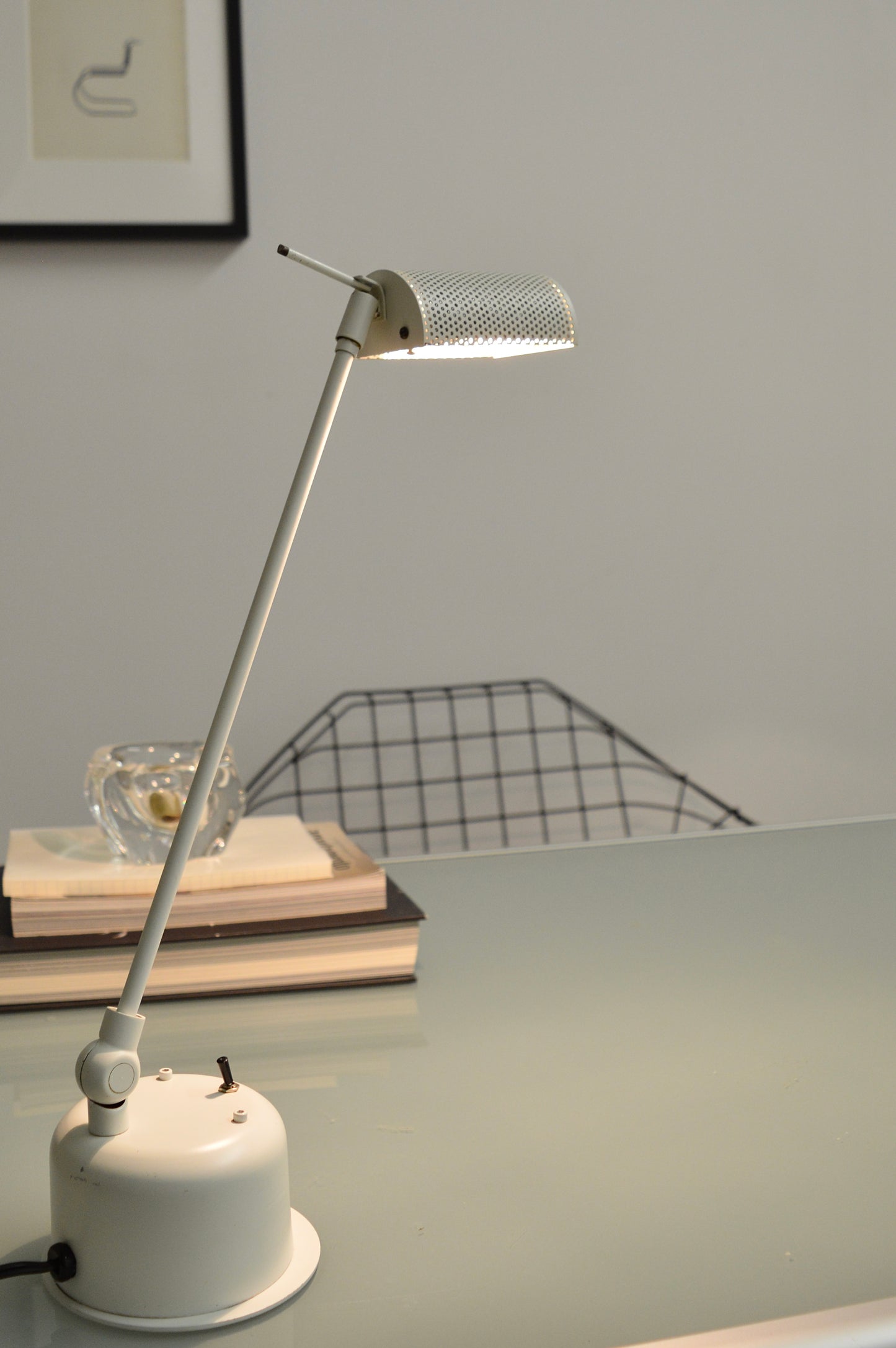 White Postmodern Perforated Table Lamp