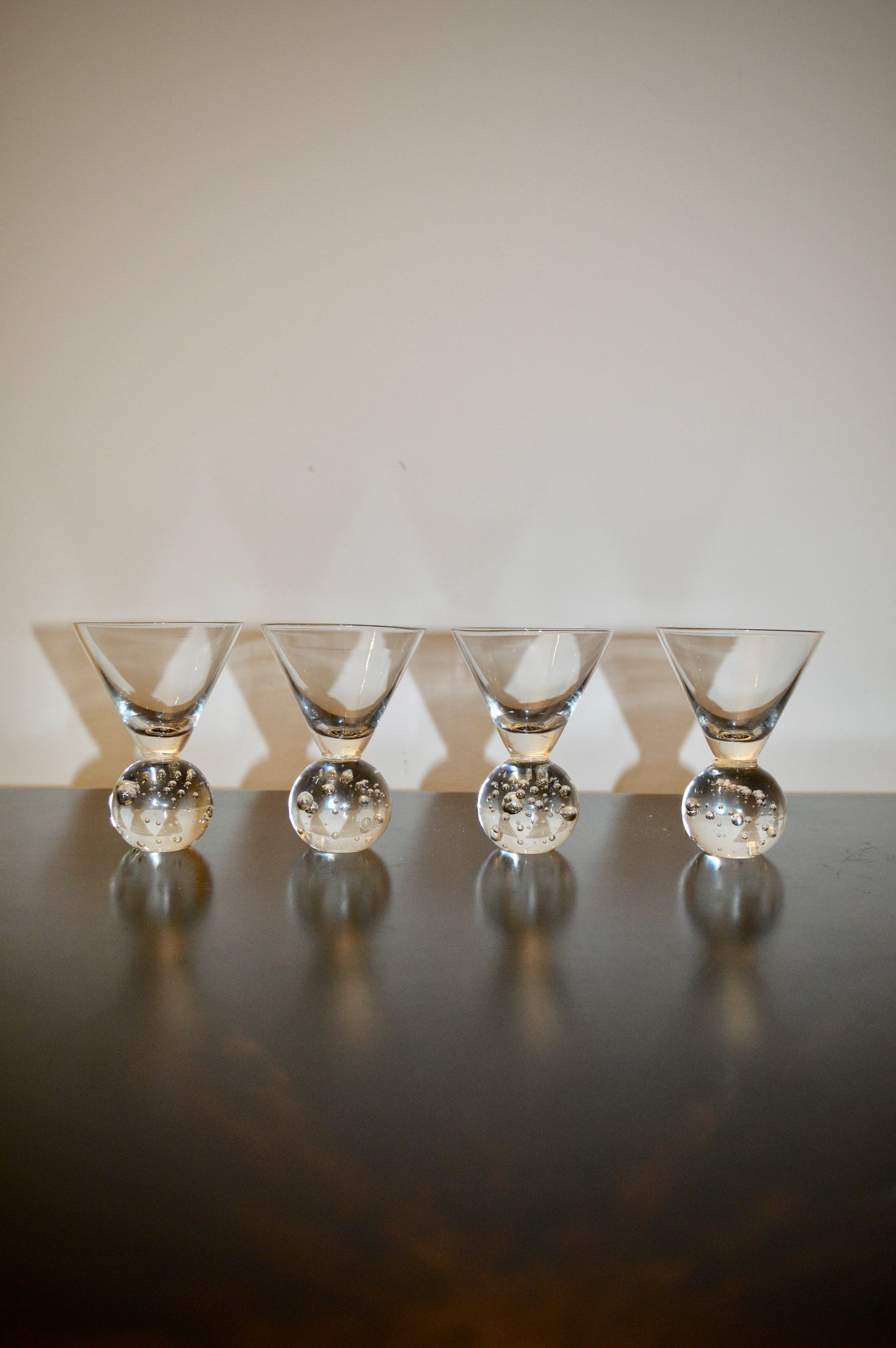 Bubble Ball Base Martini Glasses (Set of 4)