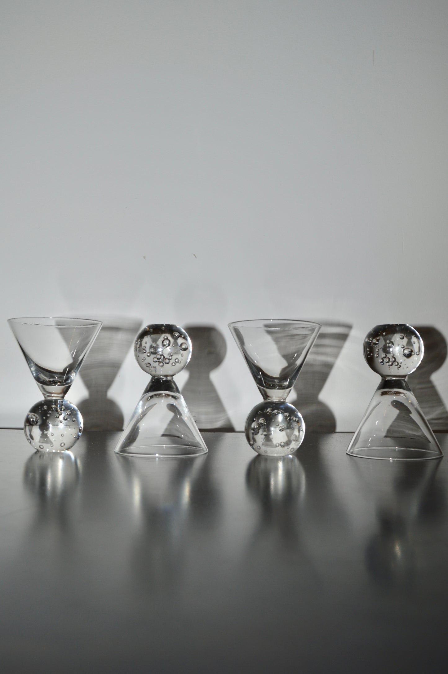 Bubble Ball Base Martini Glasses (Set of 4)