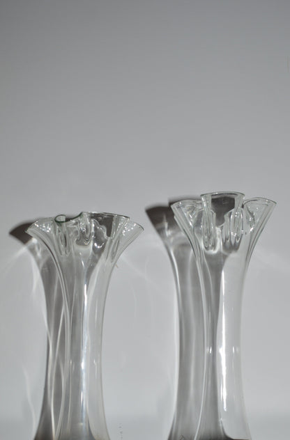 Glass Handkerchief Vases (Set of 2)