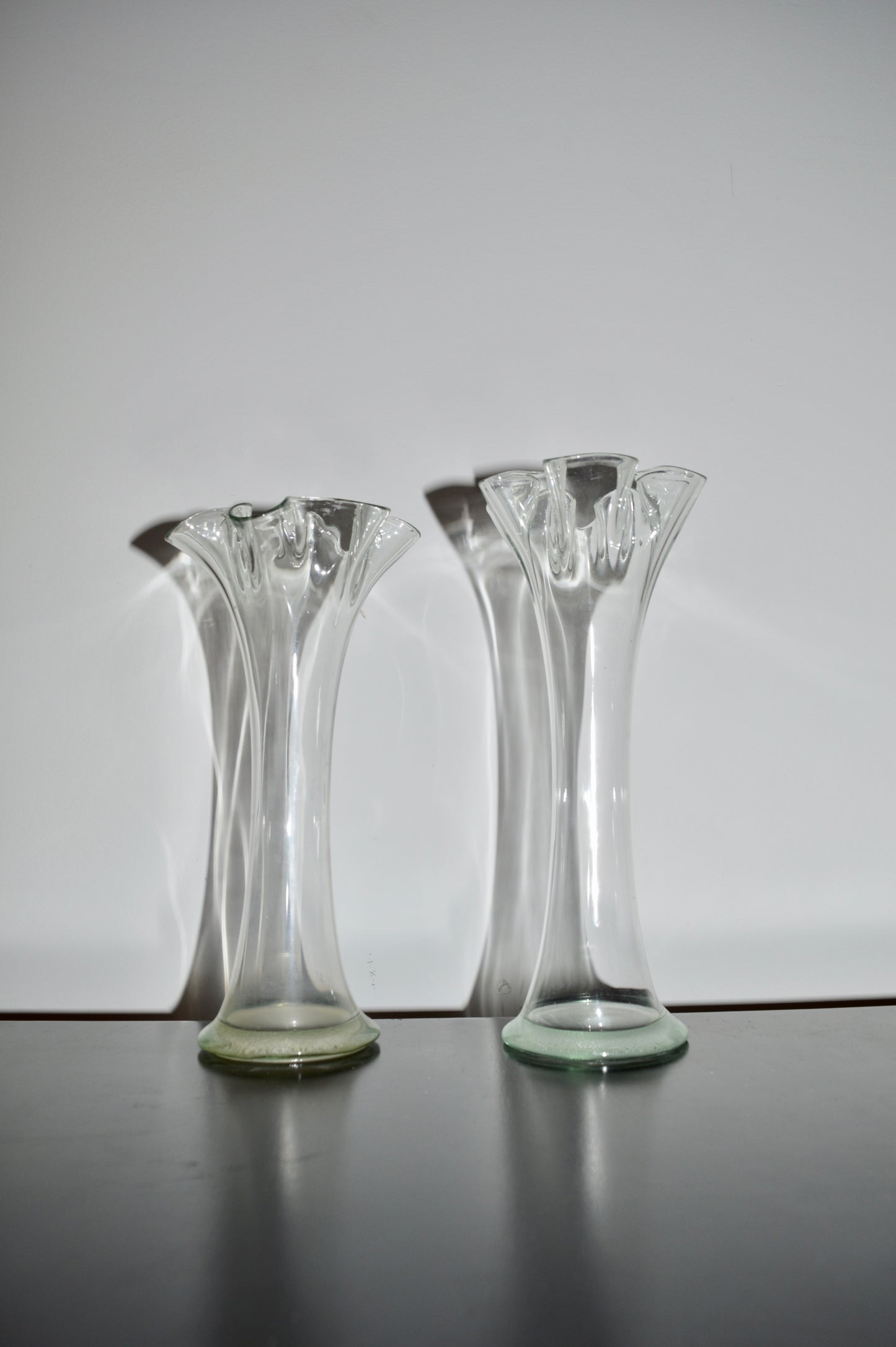 Glass Handkerchief Vases (Set of 2)