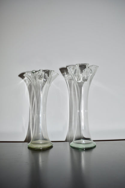 Glass Handkerchief Vases (Set of 2)