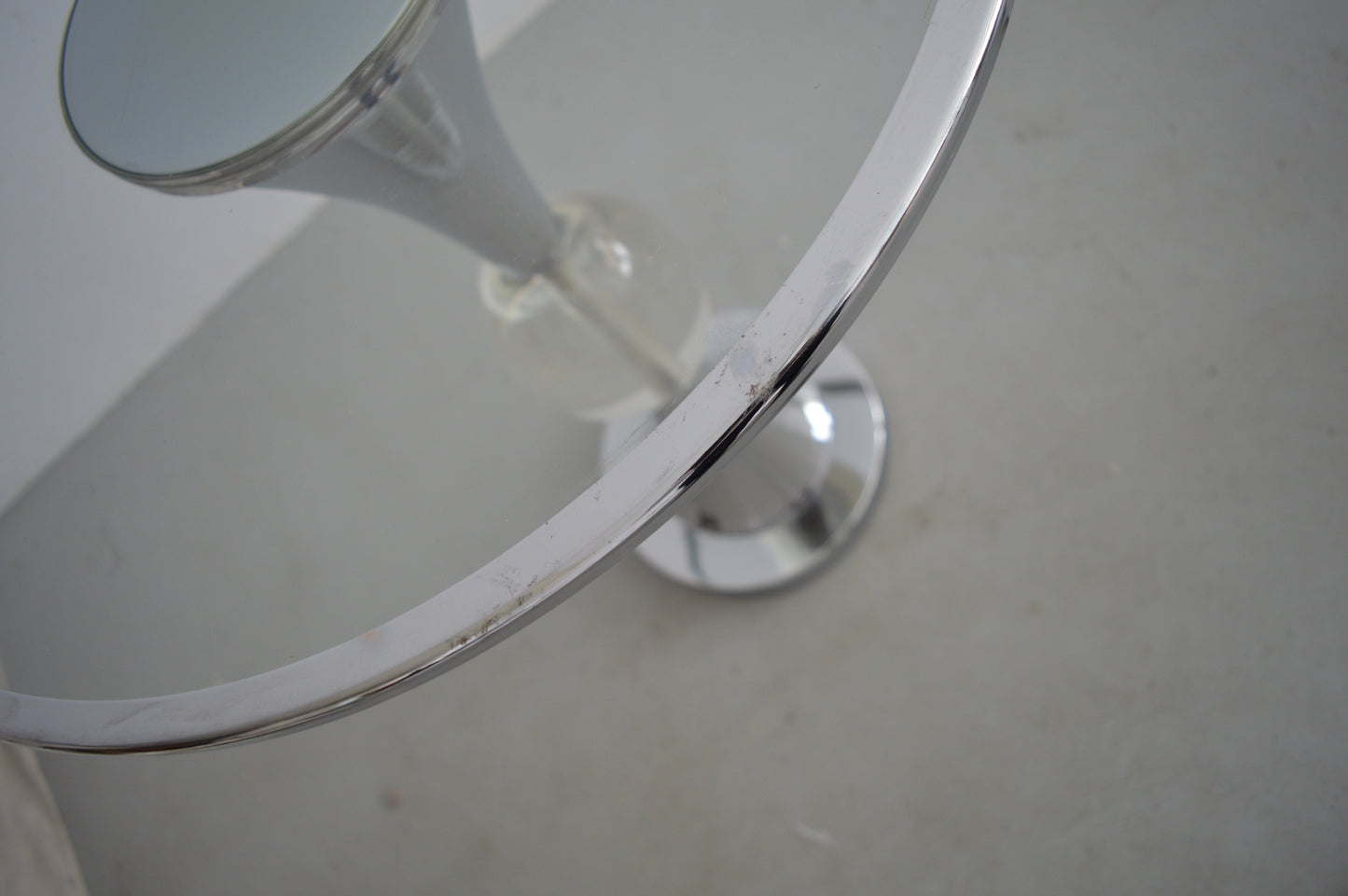 Chrome & Lucite Inset Tulip Table