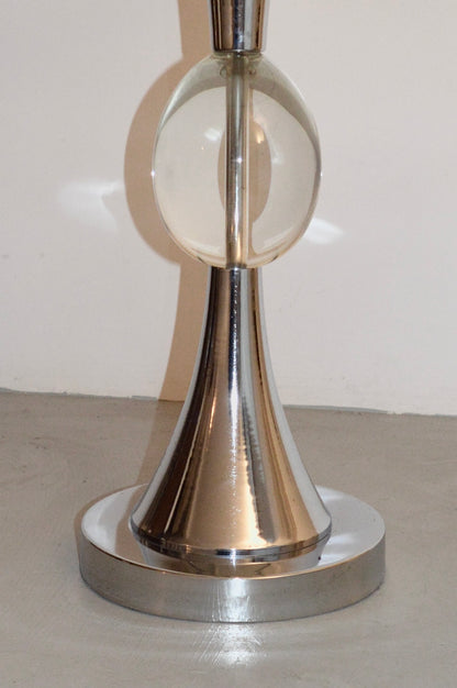 Chrome & Lucite Inset Tulip Table