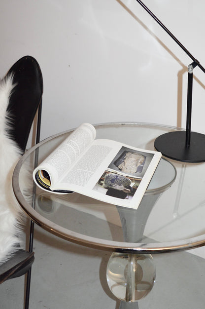 Chrome & Lucite Inset Tulip Table