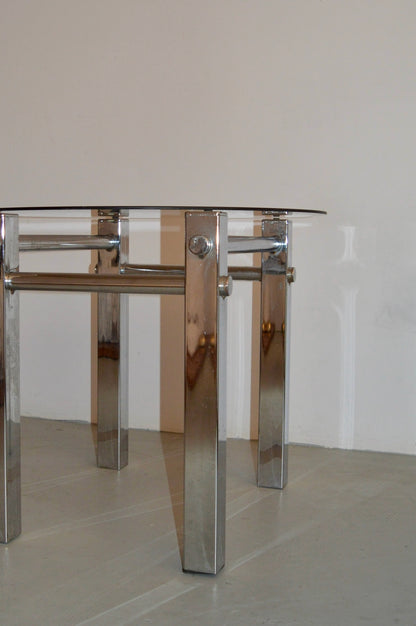 Chrome & Smoked Glass End Table