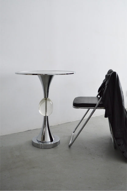 Chrome & Lucite Inset Tulip Table