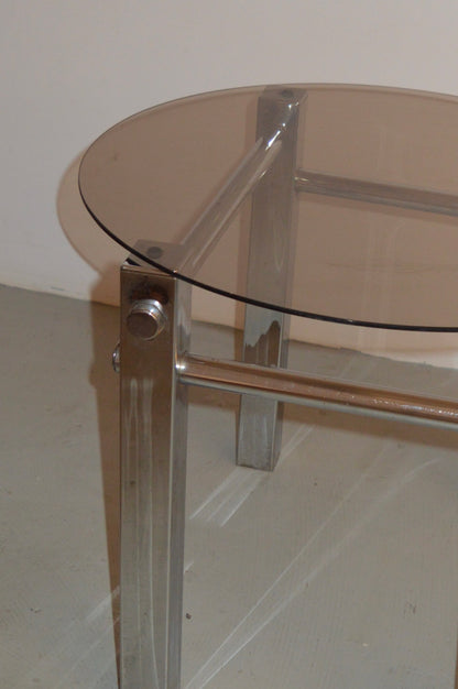 Chrome & Smoked Glass End Table