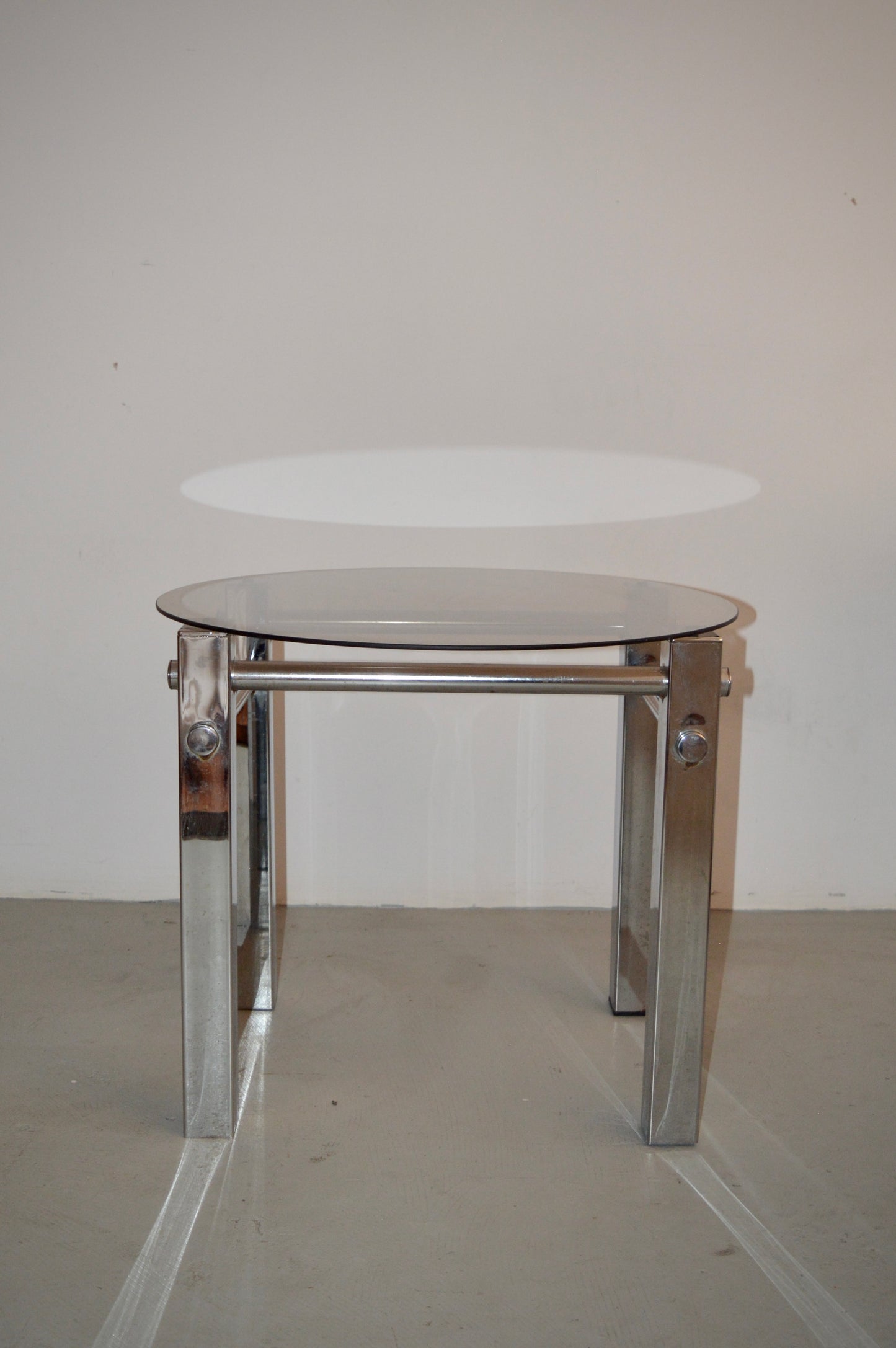 Chrome & Smoked Glass End Table