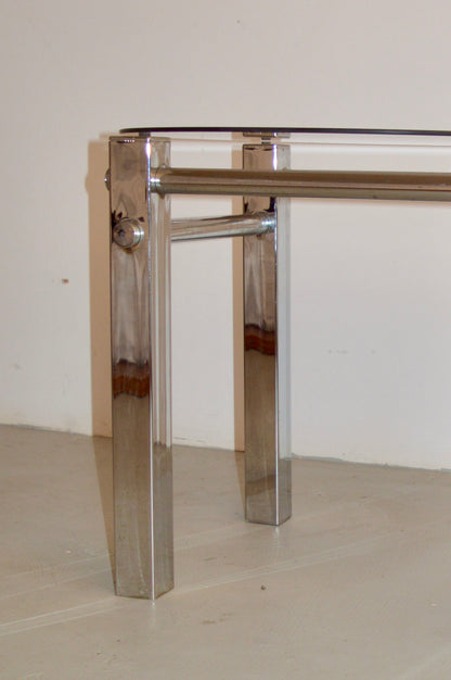 Chrome & Smoked Glass End Table