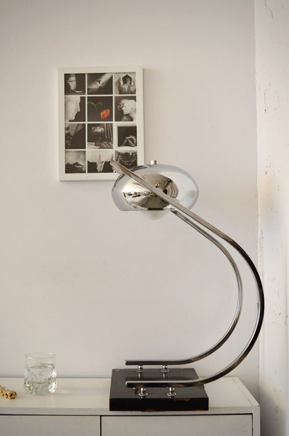 Vintage Space Age Chrome Arc Table Lamp