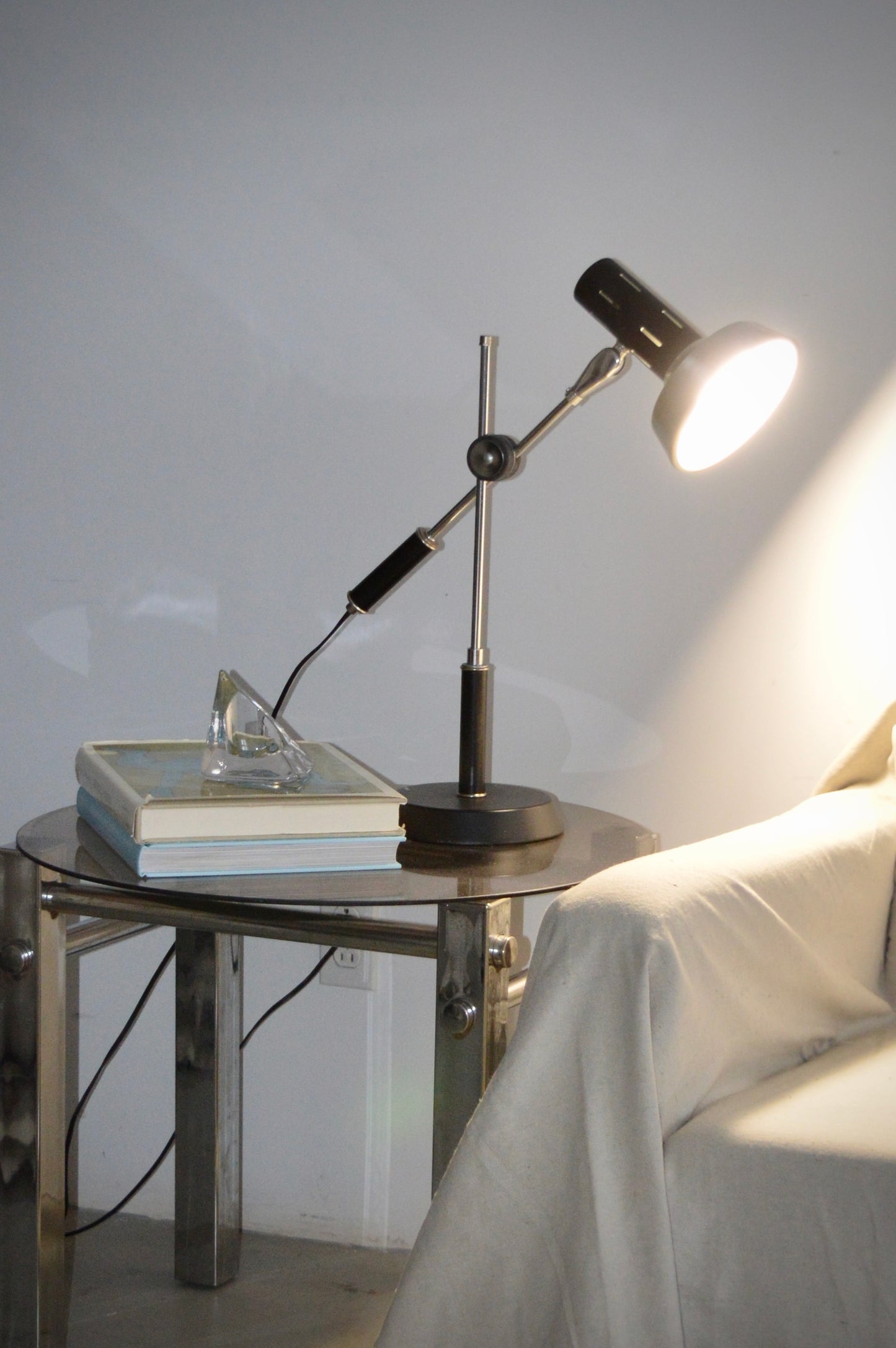 Black & Silver Cantilever Desk Lamp