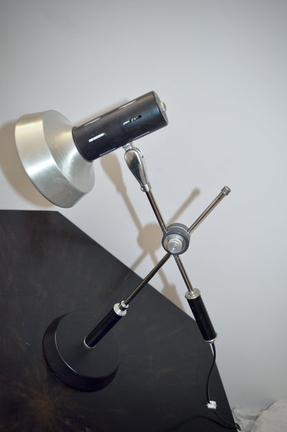 Black & Silver Cantilever Desk Lamp