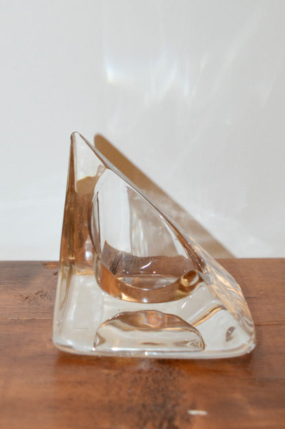 Nybro Sweden Art Glass Pyramid Candle Holder