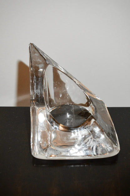 Nybro Sweden Art Glass Pyramid Candle Holder