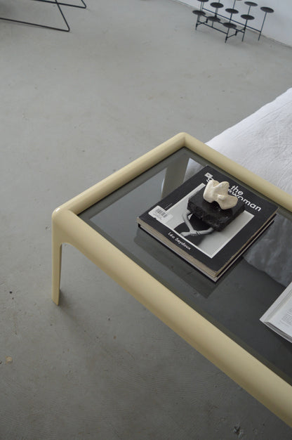 Off-White Space Age Glass Coffee Table