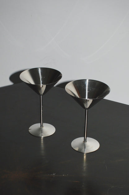 Stainless Steel Martini Glasses (Set of 2)