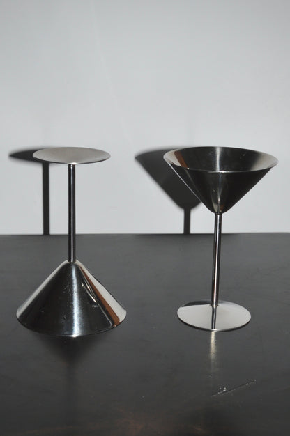 Stainless Steel Martini Glasses (Set of 2)