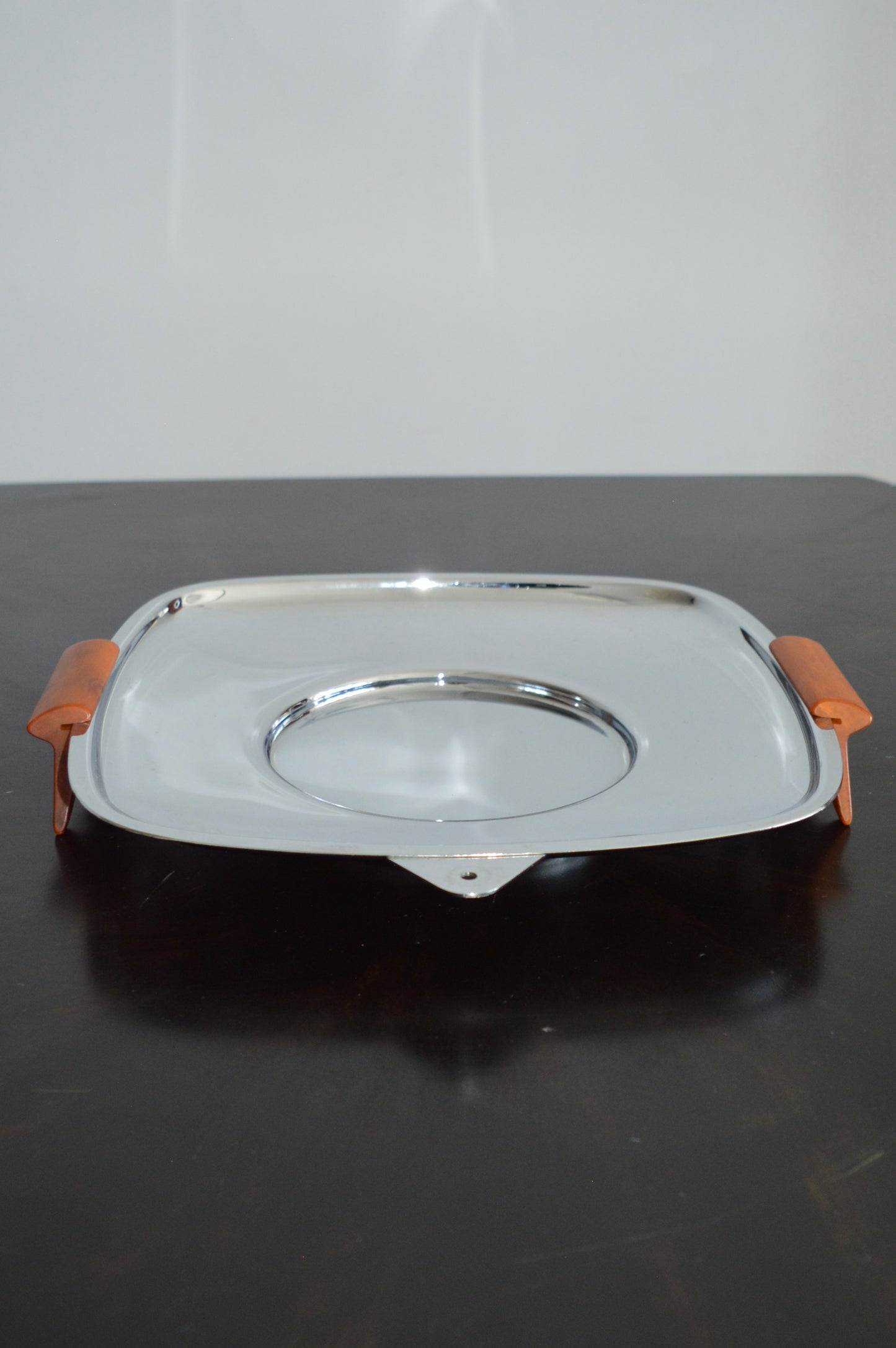 MCM Glo-Hill Chrome & Bakelite Serving Tray