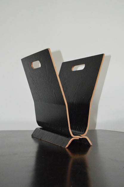 Black Collapsible Bentwood Magazine Holder