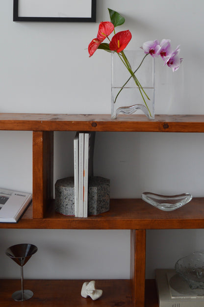 Heavy Grey & Pink Granite Bookends