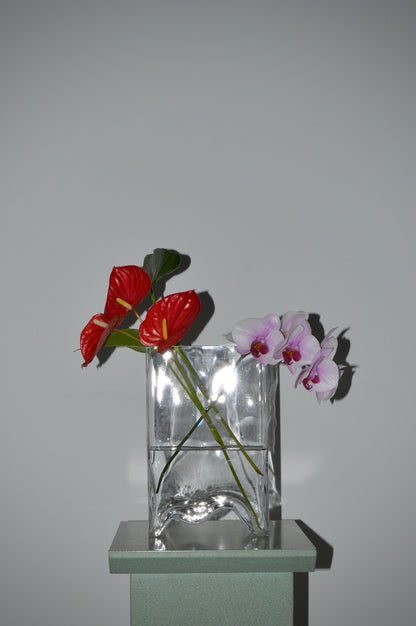 Glass Wave Base Vase