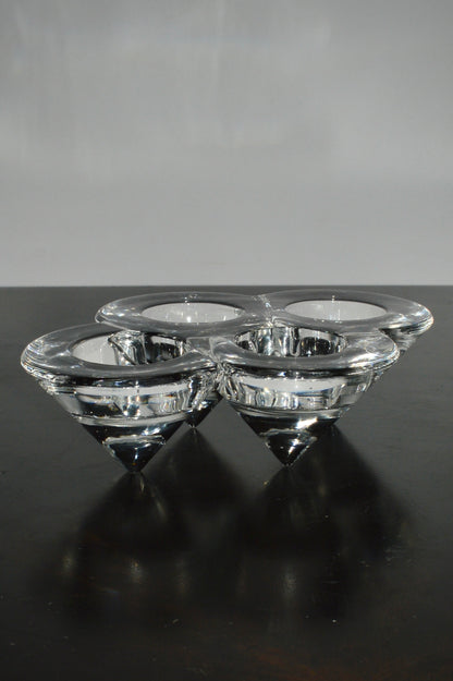 Glass 4-Tealight Candle Holder