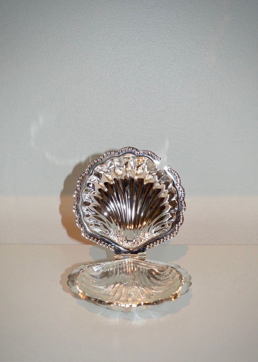 Silver Plated Shell Butter Dish