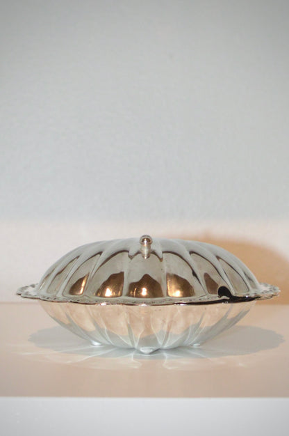 Silver Plated Shell Butter Dish