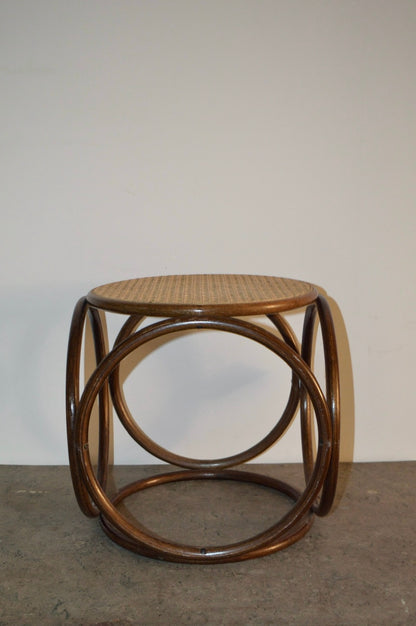 Vintage Thonet Style Bentwood & Cane Ottoman