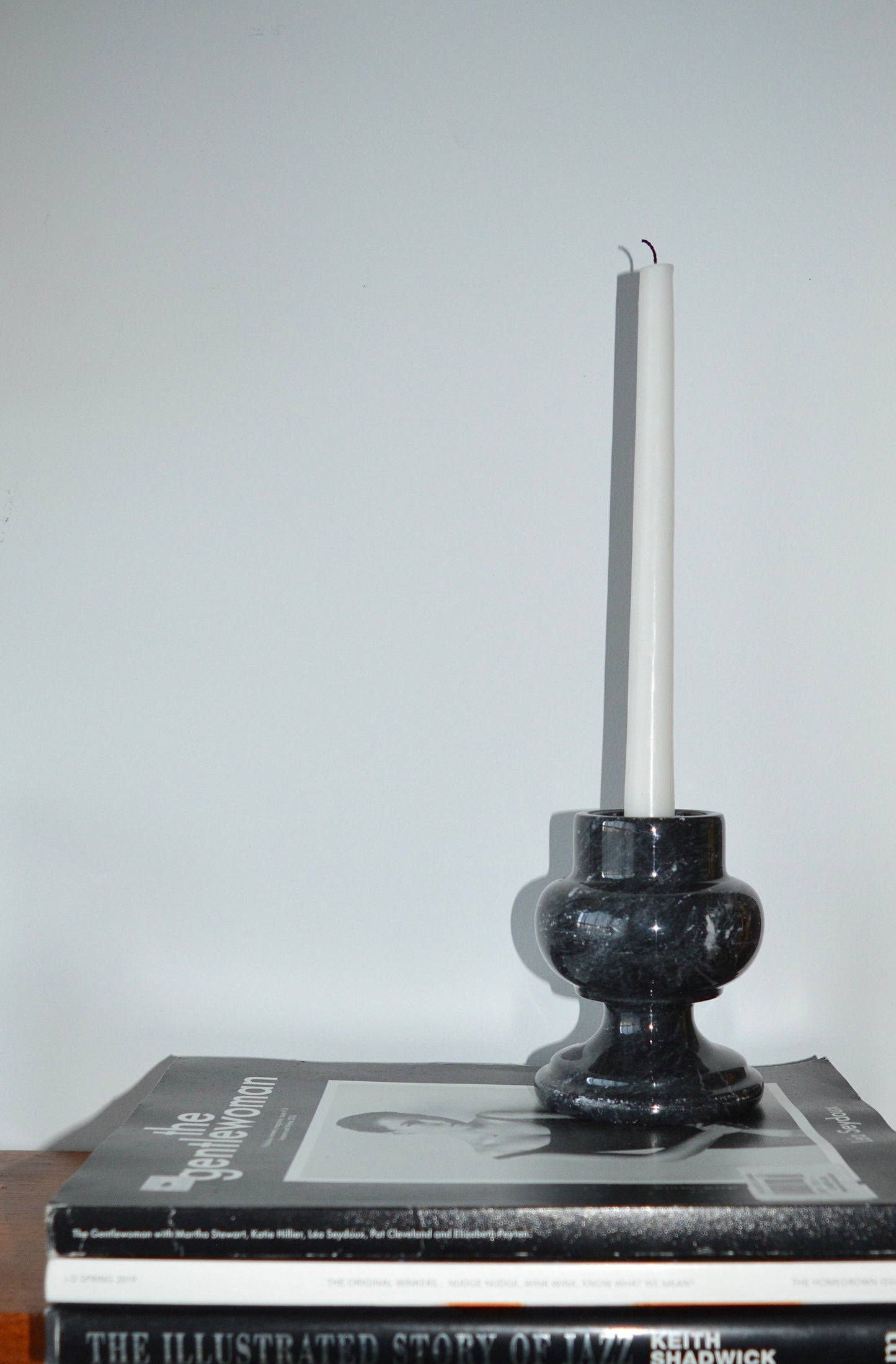 Black Marble Candle Holder